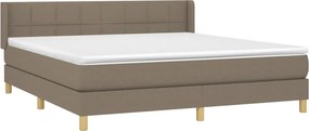 vidaXL Κρεβάτι Boxspring με Στρώμα Taupe 180x200 εκ. Υφασμάτινο