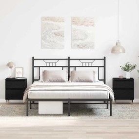 vidaXL Κομοδίνα 2 τεμάχια Μαύρη Δρυς 40x35x50 εκ. Επεξεργασμένο Ξύλο
