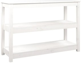 vidaXL Τραπέζι Κονσόλα Λευκό 110 x 40 x 74 εκ. από Μασίφ Ξύλο Πεύκου