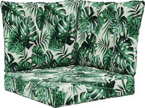 vidaXL Μαξιλάρι Καναπέ Εξωτερικού Χώρου 3 pcs Σχέδιο Φύλλου