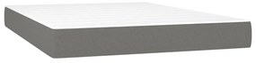 vidaXL Κρεβάτι Boxspring με Στρώμα &amp; LED Σκ.Γκρι 140x190εκ. Υφασμάτινο