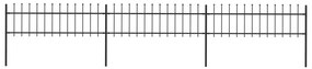 Κάγκελα Περίφραξης με Λόγχες Μαύρα 5,1 x 0,6 μ. από Χάλυβα