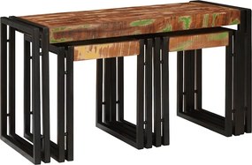 vidaXL Τραπέζι Σαλονιού με Στηρίγματα 3 pcs Καφέ και Μαύρο