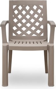 Πολυθρόνα πολυπροπυλενίου Kira Megapap χρώμα cappuccino 58x52x87εκ.