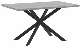 Τραπέζι Berwyn 1139, Μαύρο, Σκυρόδεμα, 75x80x140cm, 27 kg, Ινοσανίδες μέσης πυκνότητας, Μέταλλο | Epipla1.gr