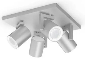 Έξυπνο Φωτιστικό Οροφής Σποτ Led 4xGU10 5,7W Κινητό RGBW Hue Argenta Philips Hue-915005762601-Inox 915005762601
