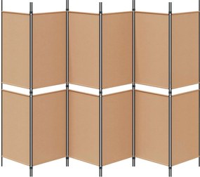 vidaXL Διαχωριστικό Δωματίου 6-Πάνελ Μπεζ 300 x 180 cm Ύφασμα