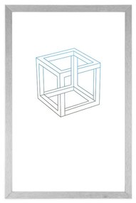 Αφίσα με παρπαστού Μινιμαλιστικός κύβος - 20x30 silver