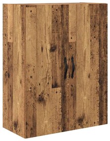 vidaXL Highboard με συρτάρι 2 pcs Παλιό ξύλο Μηχανική ξυλεία και γυαλί