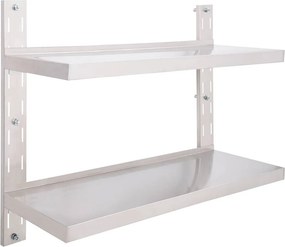 vidaXL Ράφι Τοίχου 2 Επιπέδων 100 x 30 εκ. από Ανοξείδωτο Ατσάλι