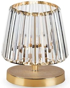 Φωτιστικό Επιτραπέζιο Glassy 204-0064 15x15x25cm 1xE27 Clear-Gold GloboStar