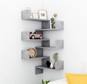 vidaXL Γων. Ραφιέρες Τοίχου 2 τεμ. Γκρι Σκυρ. 40x40x50 εκ. Επεξ. Ξύλο