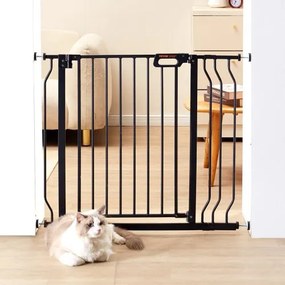 VEVOR Baby Gate, 29.5&quot;-39&quot; Extra Wide, 30&quot; High, Dog Gate for Stairs Doorways and House, Easy Step Walk Thru Auto Close Child Gate Pet Security Gate with Pressure Mount Kit and Wall Mount Kit, Black