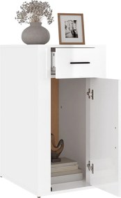 vidaXL Ντουλάπι Γραφείου Γυαλ. Λευκό 40x49x75 εκ. Επεξεργασμένο Ξύλο