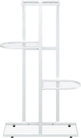 vidaXL Ανθοστήλη 4 Επιπέδων Λευκή 43 x 22 x 76 εκ. Μεταλλική
