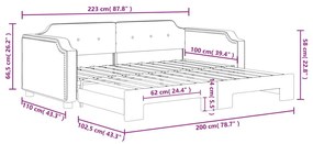 Καναπές Κρεβάτι Συρόμενος Κρεμ 100 x 200 εκ. Υφασμάτινος - Κρεμ