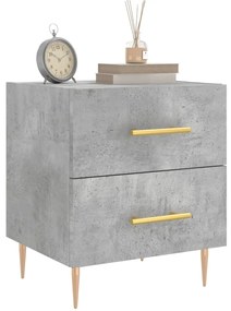 vidaXL Κομοδίνα 2 τεμ. Γκρι Σκυροδεμ. 40 x 35 x 47,5 εκ. Επεξεργ. Ξύλο