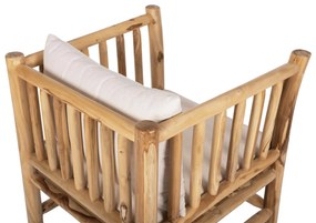 Σετ Κήπου Σαλόνι EDDARD 4 τεμ Μασίφ Ξύλο TEAK Φυσικό - Λευκό