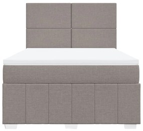 Κρεβάτι Boxspring με Στρώμα Taupe 140x200 εκ. Υφασμάτινο - Μπεζ-Γκρι