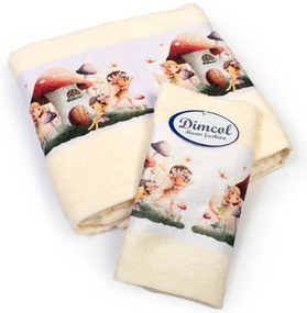 Πετσέτα Σετ 2 τεμ Με Ψηφιακή Εκτύπωση bebe Fairies 332 30X50,70X140 Ecru 100% Cotton