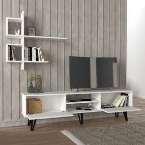Σύνθεση τηλεόρασης Salerno Megapap χρώμα λευκό 180x35x51εκ.