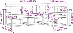 vidaXL Σειρά Καναπέ Εξωτερικού 3 pcs Λευκό και Μπεζ Πολυεστέρας
