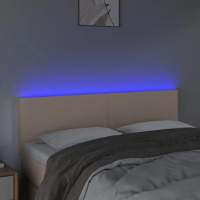 Κεφαλάρι Κρεβατιού LED Καπουτσίνο 144x5x78/88 εκ. Συνθετ. Δέρμα 3121427
