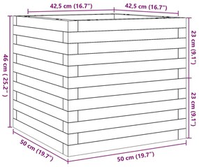 Ζαρντινιέρα Καφέ Κεριού 50x50x46 εκ. από Μασίφ Ξύλο Πεύκου - Καφέ