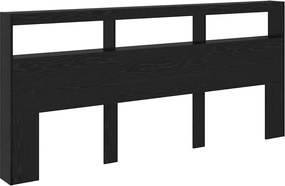 vidaXL Κεφαλάρι Μαύρη Οξυά 220 x 17 x 102 cm Επεξεργασμένο ξύλο