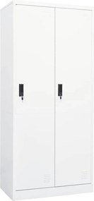 vidaXL Ντουλάπα Λευκή 80 x 50 x 180 εκ. από Χάλυβα