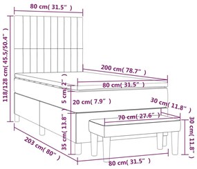 ΚΡΕΒΑΤΙ BOXSPRING ΜΕ ΣΤΡΩΜΑ ΜΠΛΕ 80X200 ΕΚ. ΥΦΑΣΜΑΤΙΝΟ 3136715