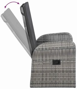 vidaXL Σέτ φαγητού για κήπο 5 pcs Γκρι συνθετικό ρατάν