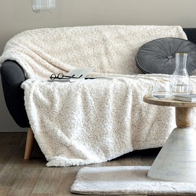 Κουβέρτα Καναπέ Aleria Ecru Palamaiki 130x 180 130x180cm Flannel.Sherpa