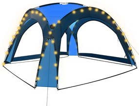 vidaXL Τέντα Εκδηλώσεων με LED και 4 Τοιχώματα Μπλε 3,6x3,6x2,3 μ.