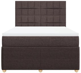 vidaXL Κρεβάτι Boxspring με Στρώμα Σκούρο Καφέ 160x200 εκ Υφασμάτινο