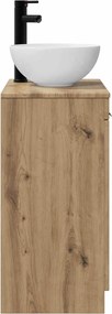 vidaXL Καθρέφτης μπάνιου με νιπτήρα Artisan Δρυς 54 x 35 x 83 εκ