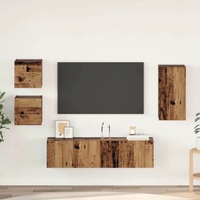 vidaXL Σετ επίπλου τηλεόρασης 5 pcs Παλαιό ξύλο 30.5 x 30 x 60 εκ.