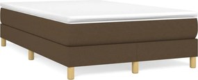 vidaXL Κρεβάτι Boxspring με Στρώμα Σκούρο Καφέ 120x200 εκ. Υφασμάτινο
