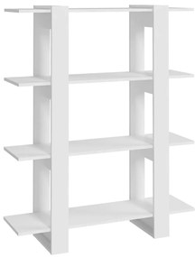 vidaXL Βιβλιοθήκη/Διαχωριστικό Χώρου Λευκό 100 x 30 x 123,5 εκ.