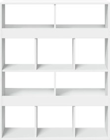 vidaXL Βιβλιοθήκη Λευκή 100x33x125,5 εκ. από Επεξεργασμένο Ξύλο