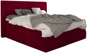 Επενδυμένο κρεβάτι Melantha με στρώμα και ανώστρωμα-140 x 200-Kokkino