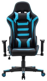 Καρέκλα Gaming SAR-1 Fylliana Μαύρο - Μπλέ Τεχνόδερμα 64x53x135 εκ. 64x53x135 εκ.