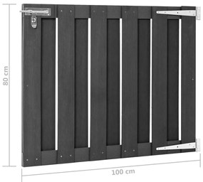 vidaXL Πόρτα Φράχτη Γκρι 100 x 80 εκ. από WPC