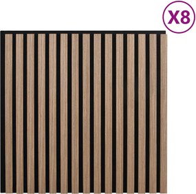 vidaXL Πάνελ τοίχου 8 τμχ. 60,5 x 60 εκ. Καφέ