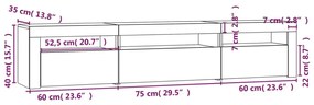 ΈΠΙΠΛΟ ΤΗΛΕΟΡΑΣΗΣ ΜΕ LED ΓΚΡΙ ΣΚΥΡΟΔΕΜΑΤΟΣ 195X35X40 ΕΚ. 3152741