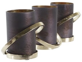 Κηροπήγιο DKD Home Decor Κρυστάλλινο Αλουμίνιο (20 x 7 x 6 cm) (52 x 15 x 16,5 cm)