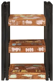 vidaXL Κομοδίνο Καφέ και μαύρο 38 x 33 x 58 εκ. Ανακτημένο Στερεό Ξύλο