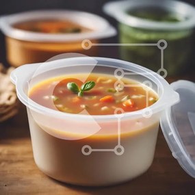 Σετ των 2 Intra Συλλεκτικό Ξύλινο Παζλ Plywood 4mm - Σούπα λαχανικών σε πλαστικό δοχείο Σε Ξύλινο Κουτί - Διαστάσεις: 10x10 cm – 25 κομμάτια