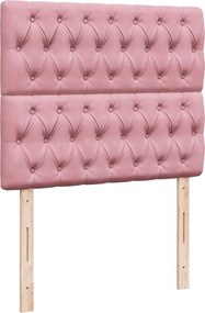 vidaXL Κρεβάτι Boxspring με Στρώμα Ροζ 120x200 εκ. Βελούδινο