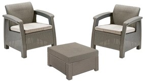 CORFU BALCONY SET CAPPUCCINO ΜΕ ΜΑΞΙΛΑΡΙΑ